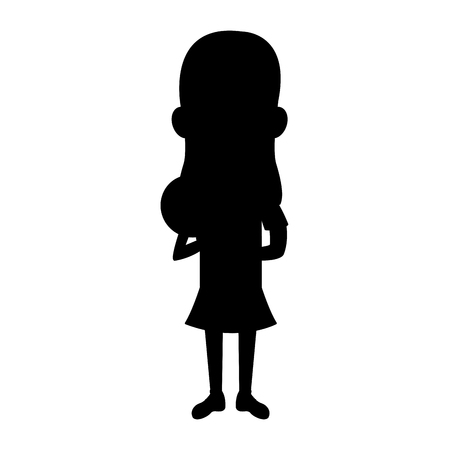 young girl holding ball icon image vector illustration designのイラスト素材