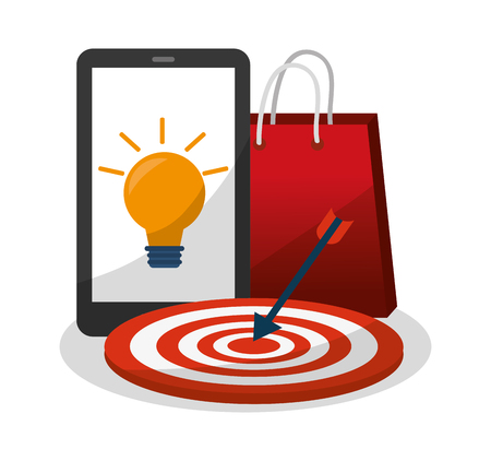 smartphone with online shopping related icons image vector illustration designのイラスト素材