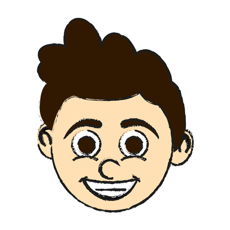 boy cartoon icon over white background. colorful design. vector illustrationのイラスト素材