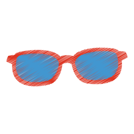 sunglasses with red frame and blue lenses icon image vector illustration designのイラスト素材