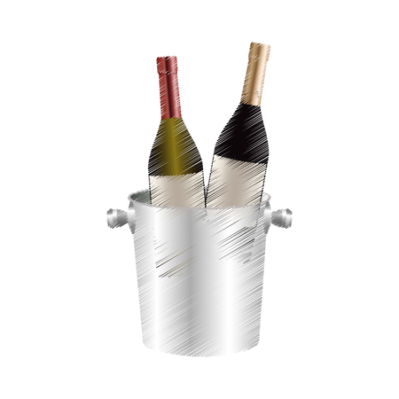 wine bottle and bucket icon image vector illustration designのイラスト素材