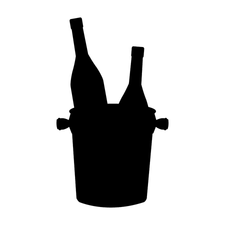 wine bottle and bucket icon image vector illustration designのイラスト素材