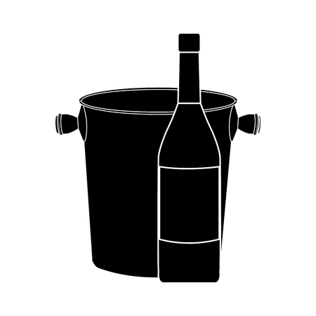 wine bottle and bucket icon image vector illustration designのイラスト素材