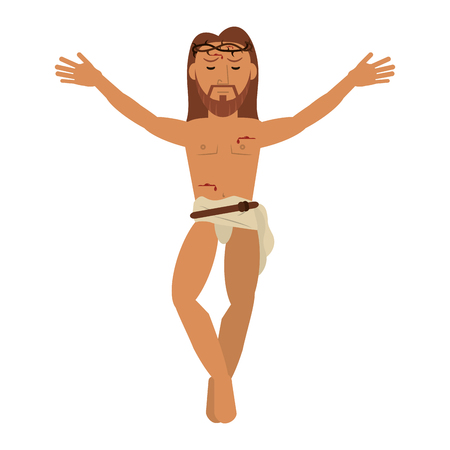 jesus christ crucified sacred image vector illustration eps 10のイラスト素材