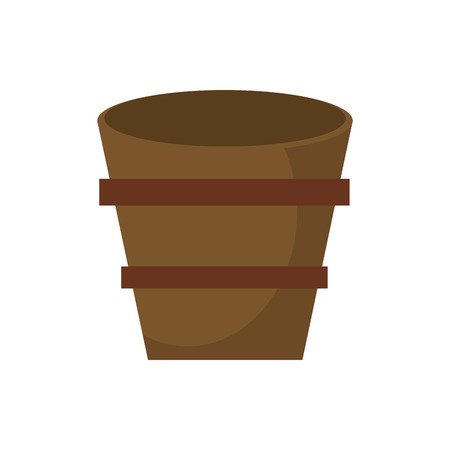 Wooden bucket empty image vector illustration eps 10.のイラスト素材