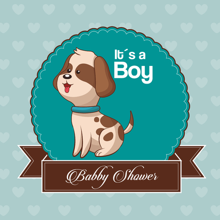 baby shower card invitation its a boy vector illustration eps 10のイラスト素材