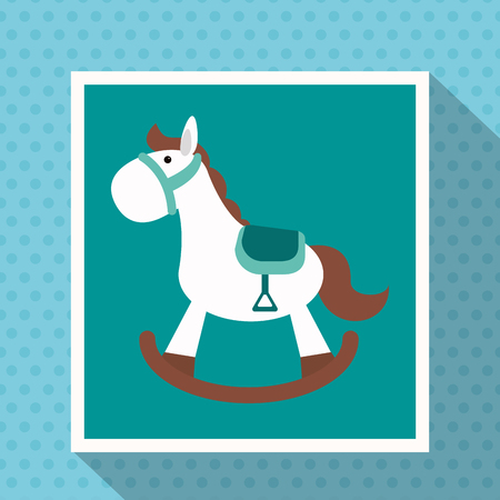 wooden horse play toy kid vector illustration eps 10のイラスト素材