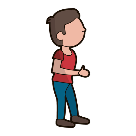 cartoon son boy character vector illustration eps 10のイラスト素材