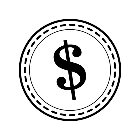 money coin icon over white background. vector illustrationのイラスト素材