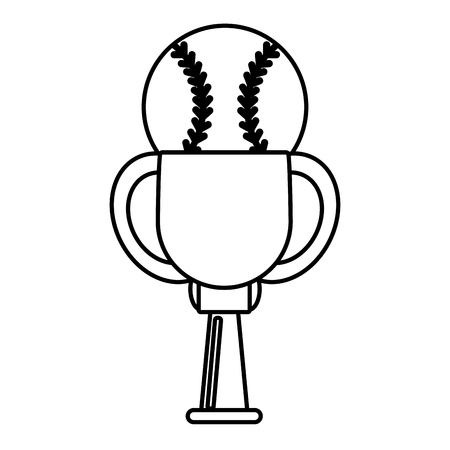 Trophy ball baseball winner outline vector illustration eps 10のイラスト素材