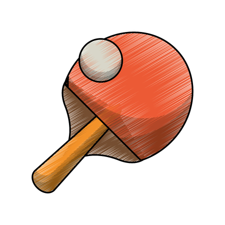 drawing racket ball ping pong game vector illustration eps 10のイラスト素材