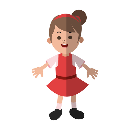 Girl cartoon icon. Kid childhood little and people theme. Isolated design. Vector illustrationのイラスト素材