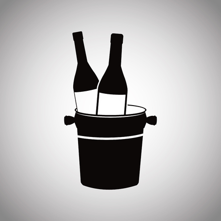 wine bottles with bucket image vector illustration eps 10のイラスト素材