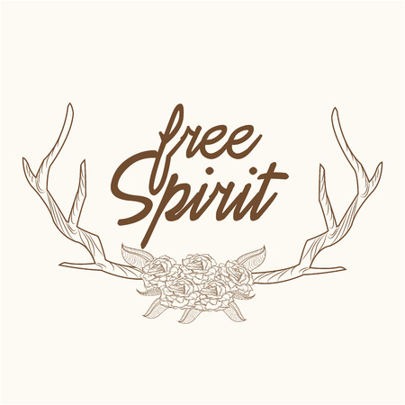 free spirit horns ornament image vector illustrationのイラスト素材