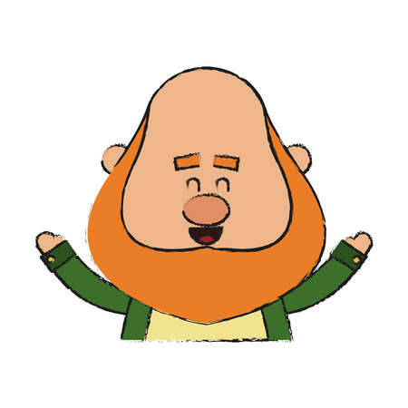 irish leprechaun cartoon icon over white background. colorful design. vector illustrationのイラスト素材