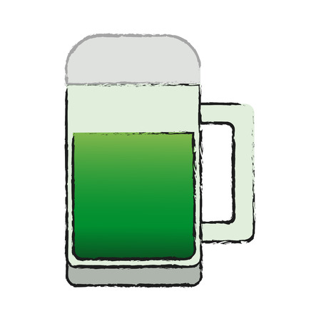 beer jar icon over white background. vector illustrationのイラスト素材