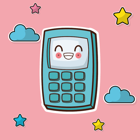 calculator cloud star background vector illustrationのイラスト素材