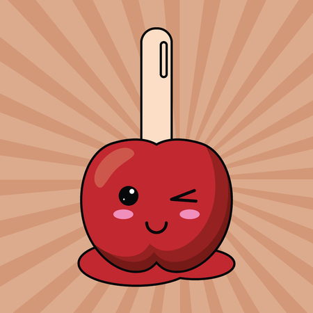 candy apple with stick image vector illustrationのイラスト素材