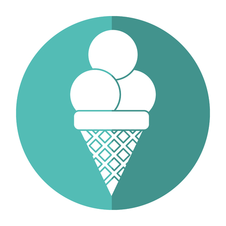 ice cream sweet sundae shadow vector illustrationのイラスト素材