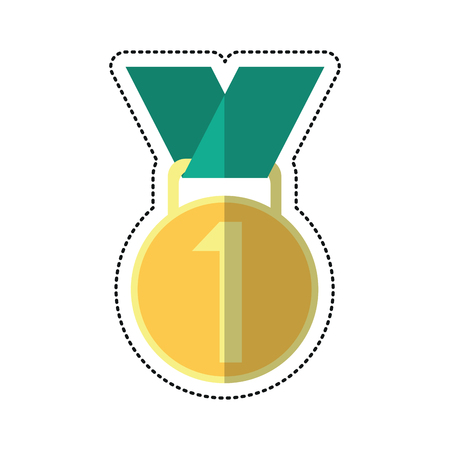 cartoon medal award winner sport vector illustration