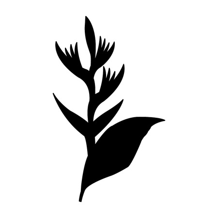 single leaf icon image vector illustration design  black silhouetteのイラスト素材