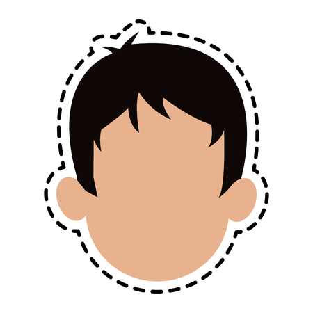 head of faceless man cartoon icon image vector illustration designのイラスト素材