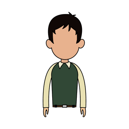 faceless nerdy man cartoon icon image vector illustration designのイラスト素材