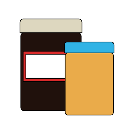 pair of blank label jars icon image vector illustration designのイラスト素材