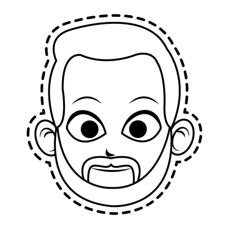 face of handsome bearded  man icon image vector illustration designのイラスト素材