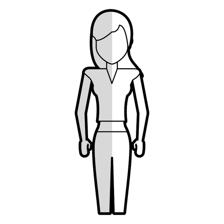 faceless woman with straight hair icon image vector illustration designのイラスト素材