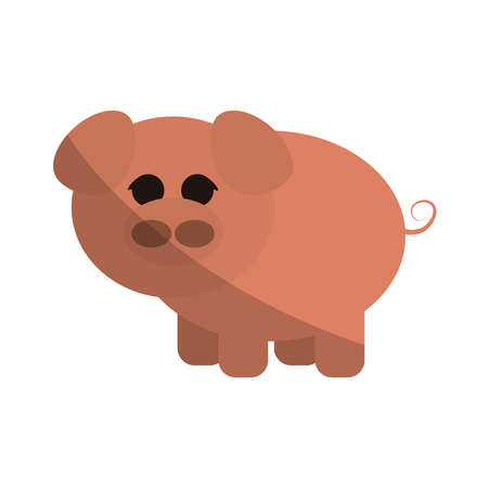 pig animal cartoon icon over white background. colorful design. vector illustrationのイラスト素材