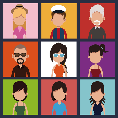 set people community meeting vector illustration eps 10のイラスト素材