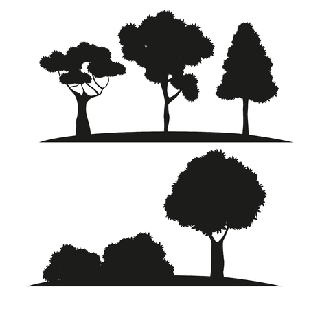 Silhouette tree different nature vector illustration eps 10のイラスト素材
