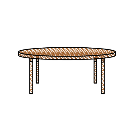 wooden table furniture decoration vector illustrationのイラスト素材