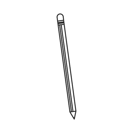 pencil writing wood utensil outline vector illustration eps 10のイラスト素材