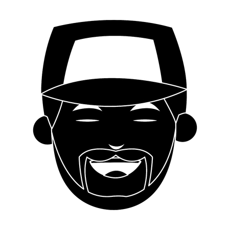 happy smiling man wearing baseball cap  icon image vector illustration designのイラスト素材