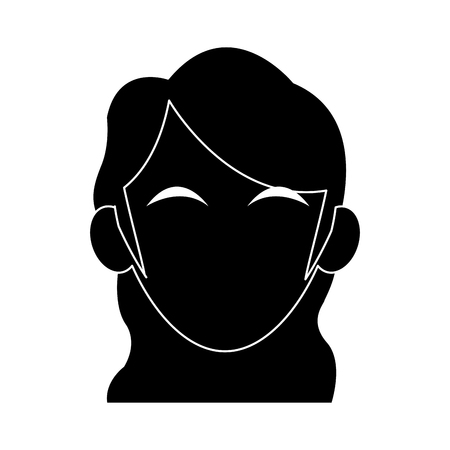 faceless young woman with long hair icon image vector illustration designのイラスト素材
