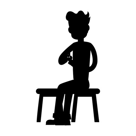 Man texting on phone icon image vector illustration designのイラスト素材