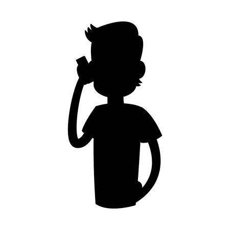 Man talking on the phone icon image vector illustration designのイラスト素材