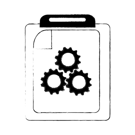 clipboard with gears icon image vector illustration designのイラスト素材