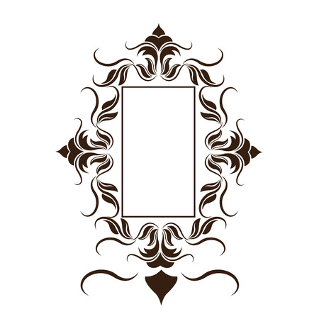 rustic frame floral decoration crest vector illustrationのイラスト素材