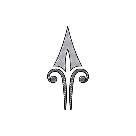 gray arrow ornament decoration retro element classic image vector illustrationのイラスト素材