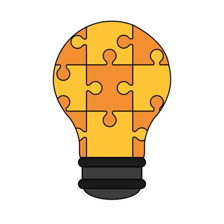 colorful graphic light bulb of pieces puzzle vector illustrationのイラスト素材