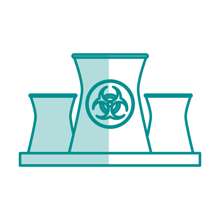 blue silhouette shading of industrial factory icon biohazard vector illustrationのイラスト素材
