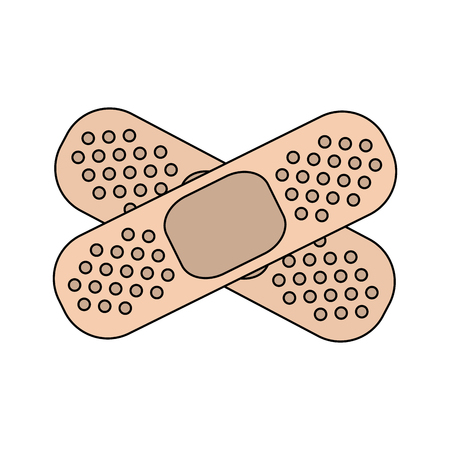 Adhesive bandages in cross form vector illustrationのイラスト素材