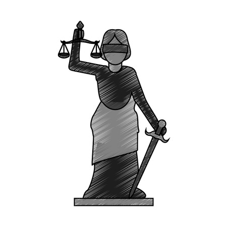 color blurred stripe of goddess of justice symbol vector illustrationのイラスト素材