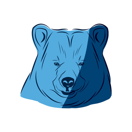 blue head bear animal free spirit symbol vector illustrationのイラスト素材