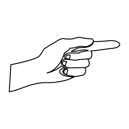 Hand pointing vote symbol line vector illustrationのイラスト素材