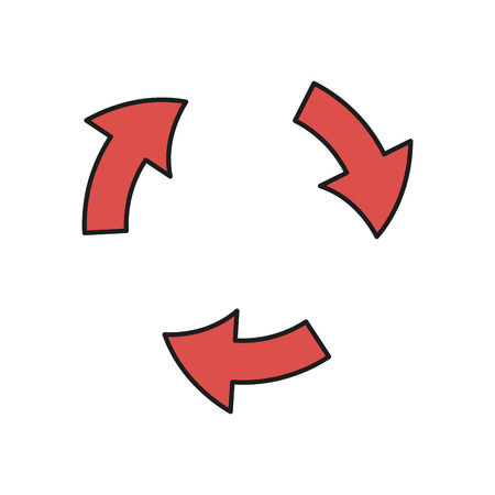 Arrows cycle round process direction vector illustrationのイラスト素材