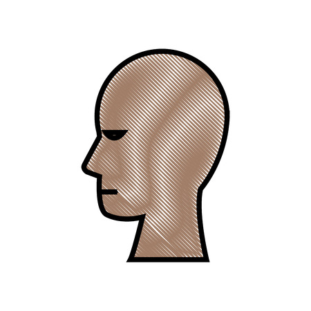 drawing human head profile male character vector illustrationのイラスト素材